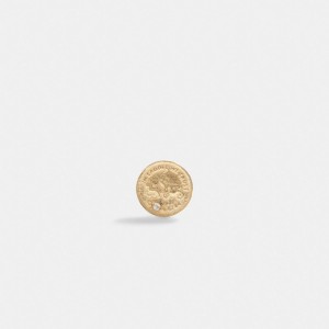 Coach 14 K Gold Coin Single Stud Earring Kadın Takı Altın | 79014LQRX