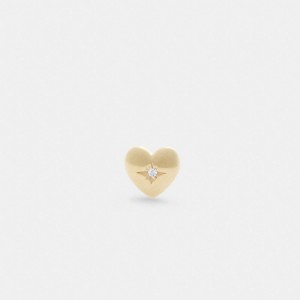 Coach 14 K Gold Heart Single Stud Earring Kadın Takı Altın | 53764XOLR