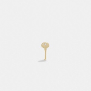 Coach 14 K Gold Key Single Stud Earring Kadın Takı Altın | 92503DLOG
