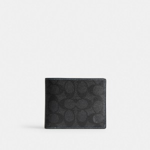 Coach 3 In 1 Wallet In Signature Canvas Erkek Cüzdanlar Gri | 98174CVIN