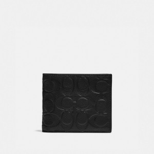 Coach 3 In 1 Wallet In Signature Leather Erkek Cüzdanlar Siyah | 27695KCJQ