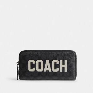 Coach Accordion Wallet In Signature Canvas With Graphic Erkek Büyük Cüzdan Gri Renkli | 85103PVMT