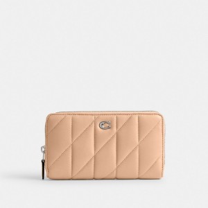 Coach Accordion Zip Wallet With Pillow Quilting Kadın Büyük Cüzdan Gümüş | 54176CMXY