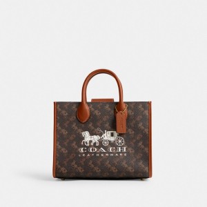 Coach Ace Tote 26 With Horse And Carriage Print Kadın Tote Çanta Renkli | 06795CUNM