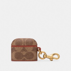 Coach Airpods 3 Rd Generation Case In Signature Canvas Kadın Seyahat Çantası Kahverengi | 96028XZMW