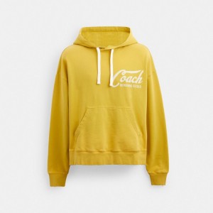 Coach Americana Hoodie Erkek Üstler Sarı | 24783OTMG