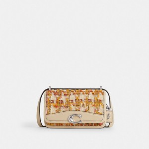 Coach Bandit Crossbody Bag In Tweed Kadın Çapraz Askılı Çanta Gümüş Renkli | 36812ZNGT