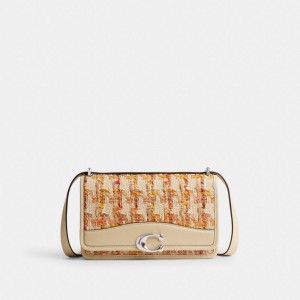 Coach Bandit Shoulder Bag In Tweed Kadın Omuz Çantası Gümüş Renkli | 34895TCRQ