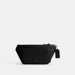Coach Belt Bag With Signature Canvas Interior Detail Kadın Bel Çantası Siyah | 93078TCFS