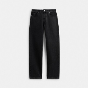 Coach Black Taper Jeans In Organic Cotton Erkek Pantolon Siyah | 40912CLPD