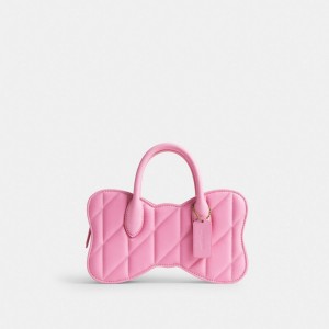 Coach Bow Bag With Quilting Kadın Çapraz Askılı Çanta Pembe | 93187HRLY