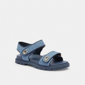 Coach Brynn Sandal Kadın Sandalet Indigo Mavi | 60597TKQP