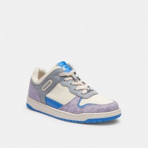 Coach C201 Low Top Sneaker In Signature Canvas Kadın Spor Ayakkabı Mor | 08391EYVM
