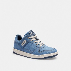 Coach C201 Low Top Sneaker Kadın Spor Ayakkabı Indigo Mavi | 13549VGFM