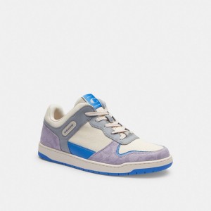 Coach C201 Sneaker In Signature Canvas Erkek Spor Ayakkabı Mor | 23459UIAG