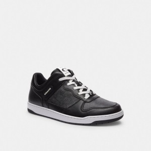 Coach C201 Sneaker In Signature Canvas Erkek Spor Ayakkabı Siyah | 32049BLID