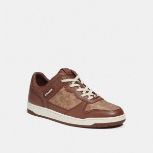 Coach C201 Sneaker In Signature Canvas Erkek Spor Ayakkabı Renkli | 09246WCPD