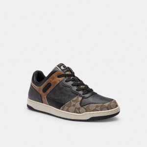 Coach C201 Sneaker In Signature Erkek Spor Ayakkabı Siyah | 37854UMFC