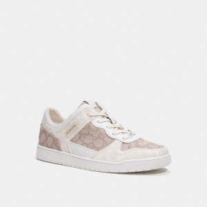 Coach C201 Sneaker In Signature Jacquard Erkek Spor Ayakkabı Gri | 78903OARL