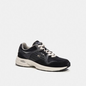 Coach C301 Sneaker With Signature Canvas Erkek Spor Ayakkabı Gri Siyah | 15420CHMR