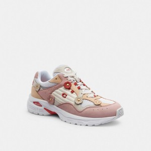 Coach C301 Sneaker With Tea Rose Kadın Spor Ayakkabı Açık Pembe | 64793NFRV