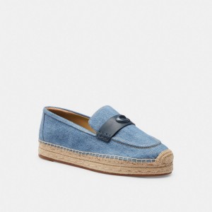 Coach Camilla Espadrille Kadın Düz Ayakkabı Indigo Mavi | 19276UFIG