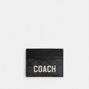 Coach Card Case In Signature Canvas With Graphic Erkek Kart Kılıfı Gri Renkli | 57369ZUCS