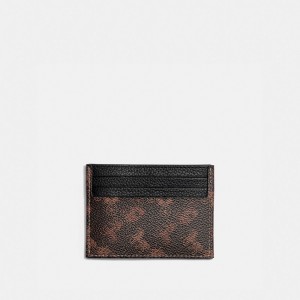 Coach Card Case With Horse And Carriage Print Erkek Kart Kılıfı Renkli | 49275SNHO