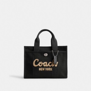 Coach Cargo Tote Bag 26 Kadın Tote Çanta Gümüş Siyah | 17246APON