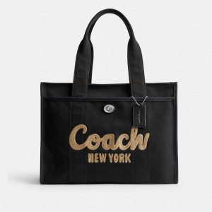 Coach Cargo Tote Bag 42 Kadın Tote Çanta Gümüş Siyah | 59701KWYF