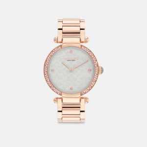 Coach Cary Watch, 34 Mm Kadın Saat Pembe Altın Açık Mavi | 90485VXEZ