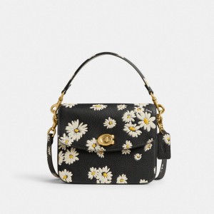 Coach Cassie Crossbody Bag 19 With Floral Print Kadın Çapraz Askılı Çanta Siyah Renkli | 16329ARNT