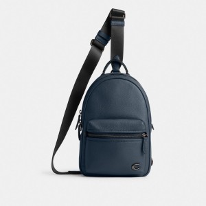 Coach Charter Pack Erkek Çapraz Askılı Çanta Koyu Mavi | 97326WJMZ