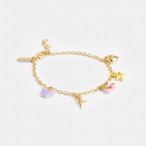Coach Cherry And Heart Charm Bracelet Kadın Takı Altın Renkli | 74532TDCU