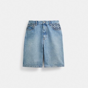 Coach Denim Shorts Erkek Pantolon Açık Açık Mavi | 65297DVKP
