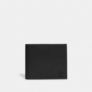 Coach Double Billfold Wallet Erkek Cüzdanlar Siyah | 64309VCYS
