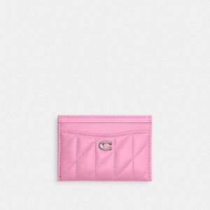Coach Essential Card Case With Pillow Quilting Kadın Kart Kılıfı Gümüş Pembe | 14735RAKH