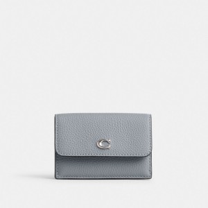 Coach Essential Mini Trifold Wallet Kadın Küçük Cüzdan Gümüş Gri Mavi | 61057KOLH