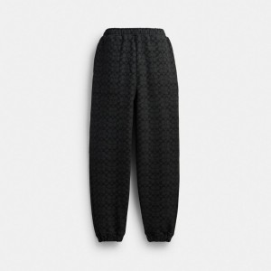 Coach Essential Signature Joggers Erkek Pantolon Gri | 43968QZPS