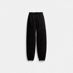 Coach Essential Solid Joggers Kadın Pantolon Siyah | 71360QKOB