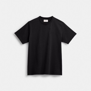 Coach Essential T Shirt Erkek Üstler Siyah | 36042JOKZ