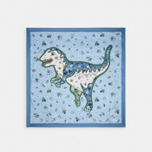 Coach Floral Print Rexy Silk Square Scarf Kadın Eşarp Renkli | 74859XRUW
