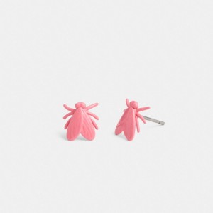 Coach Fly Stud Earrings Kadın Takı Gümüş Pembe | 14962GPZC