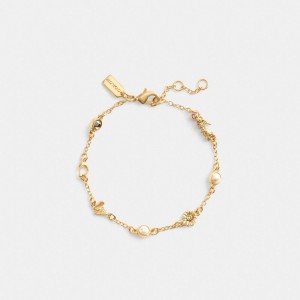 Coach Garden Charms Bracelet Kadın Takı Altın Renkli | 93162EWYU