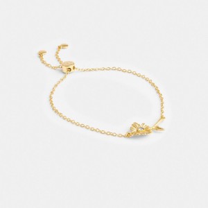 Coach Garden Flower Slider Bracelet Kadın Takı Altın | 86279ZJVK