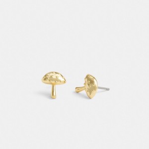 Coach Garden Mushroom Stud Earrings Kadın Takı Altın | 52804OHTN