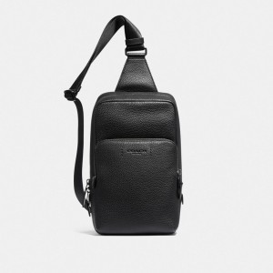 Coach Gotham Pack Erkek Çapraz Askılı Çanta Siyah Bakır Siyah | 43976SLDB