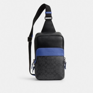 Coach Gotham Pack In Signature Canvas Erkek Çapraz Askılı Çanta Gri | 02469UXQP