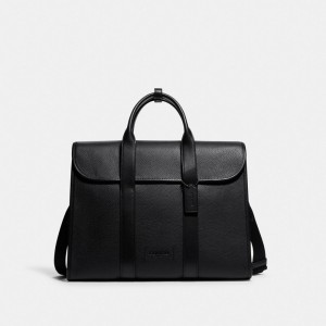 Coach Gotham Portfolio Bag Erkek Evrak Çantası Siyah Bakır Siyah | 53926XJVZ