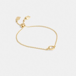 Coach Halo Round Slider Bracelet Kadın Takı Altın | 85631RTGW